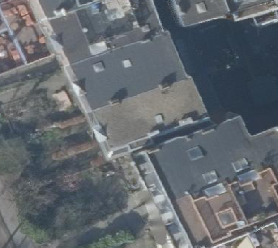 True ortho Luchtfoto op daksegment ingezoomd