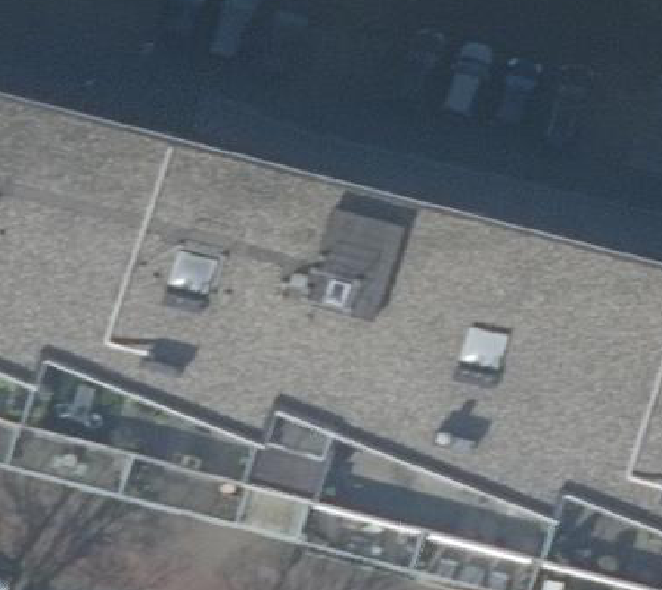 True ortho Luchtfoto op daksegment ingezoomd