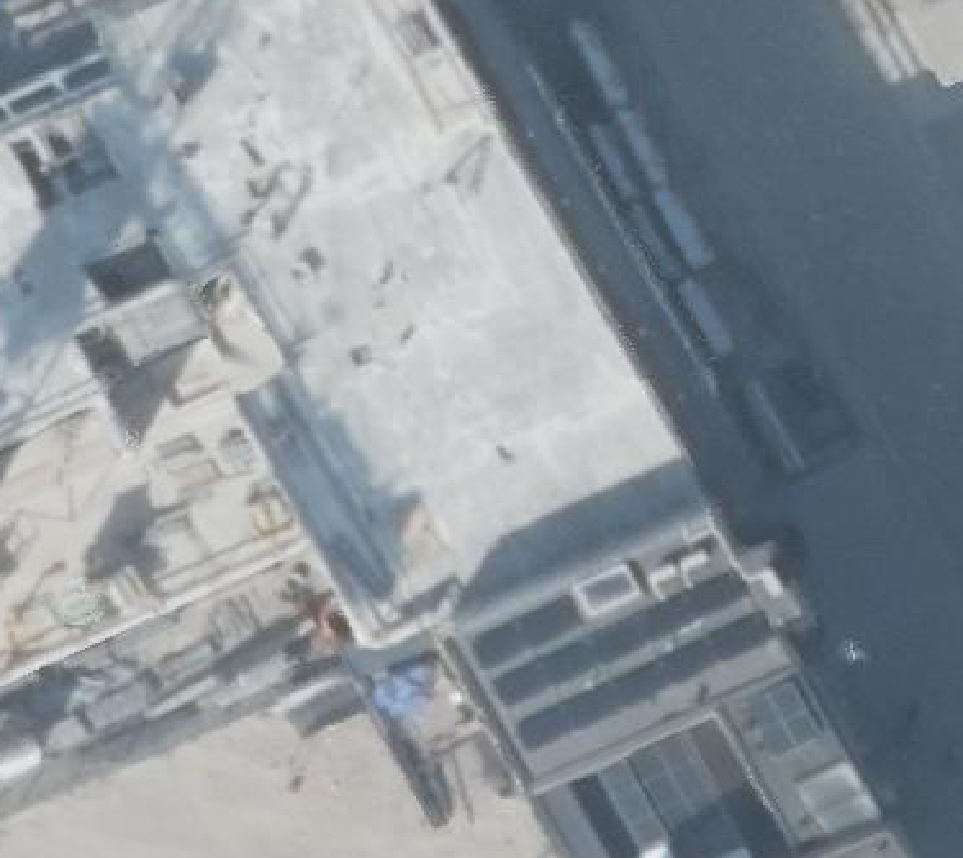True ortho Luchtfoto op daksegment ingezoomd