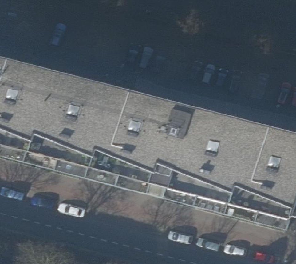 True ortho Luchtfoto op daksegment