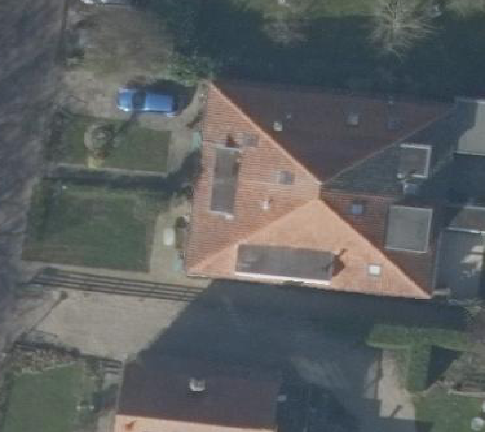 True ortho luchtfoto van Amsterdam met zicht op woning