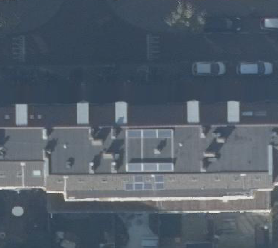 True ortho Luchtfoto op daksegment ingezoomd