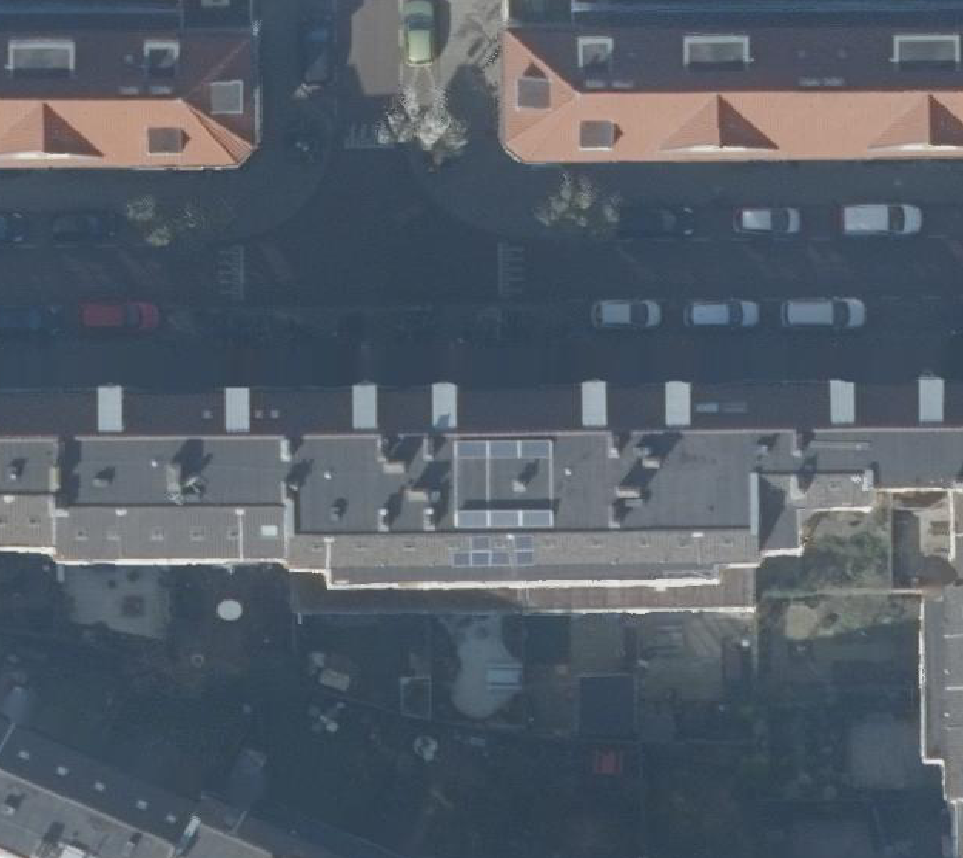 True ortho Luchtfoto op daksegment