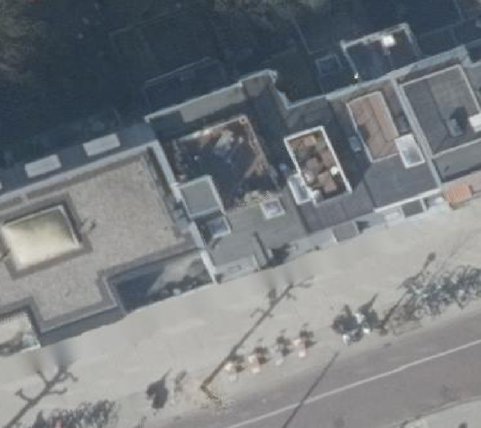 True ortho Luchtfoto op daksegment ingezoomd