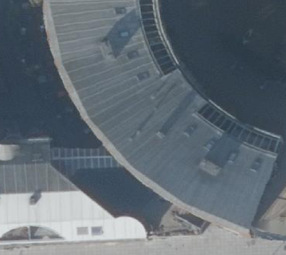 True ortho Luchtfoto op daksegment ingezoomd