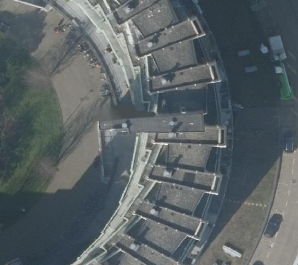True ortho Luchtfoto op daksegment