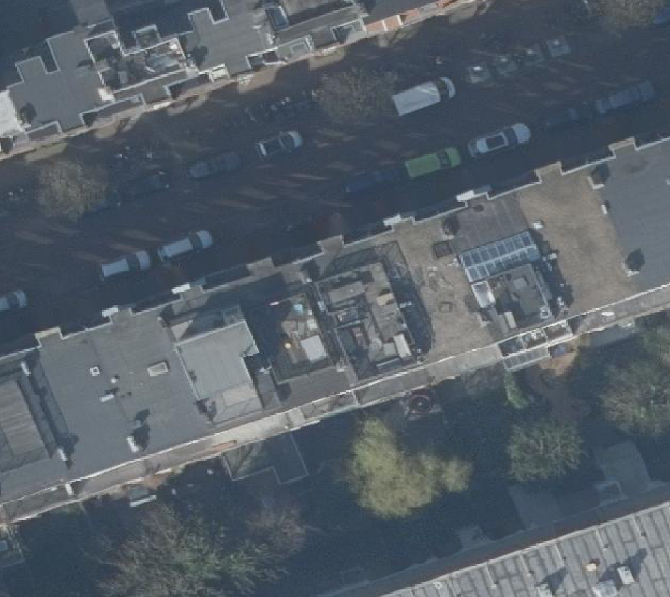 True ortho Luchtfoto op daksegment