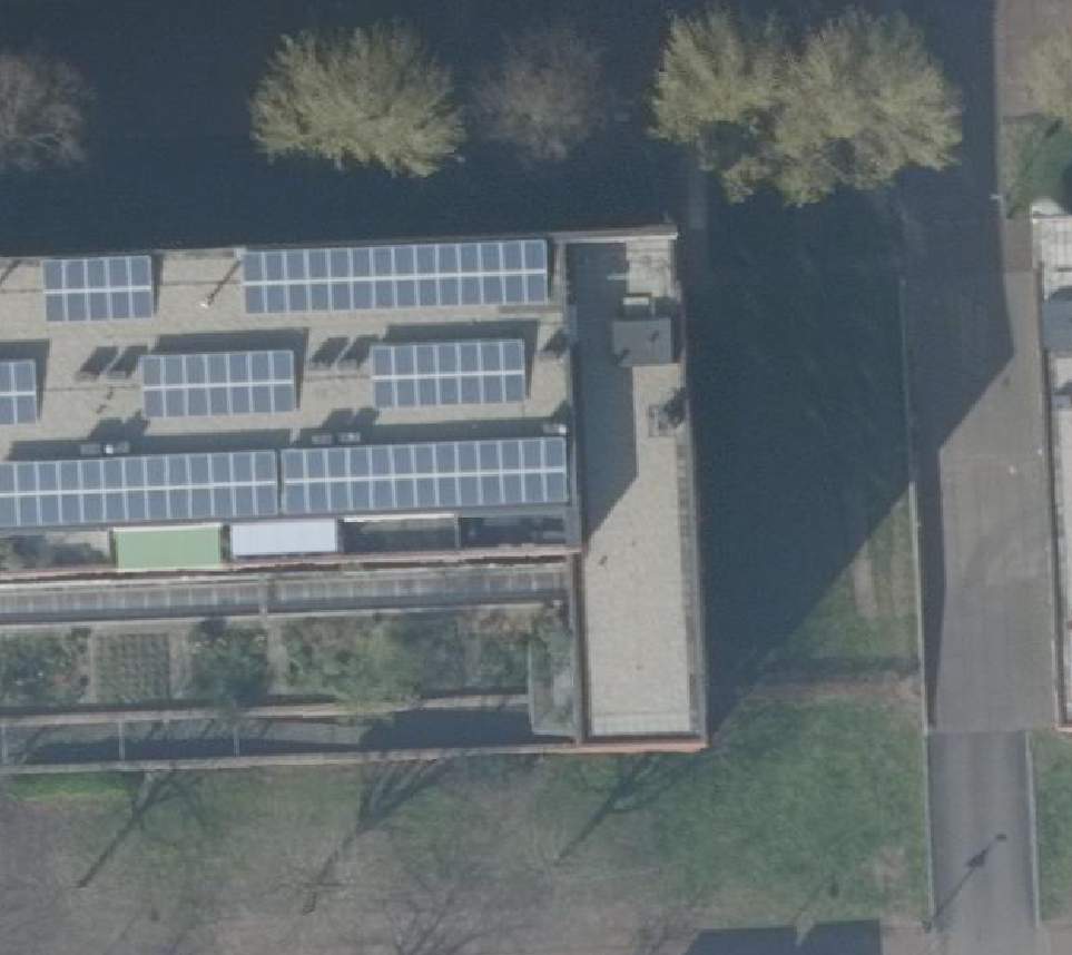 True ortho Luchtfoto op daksegment