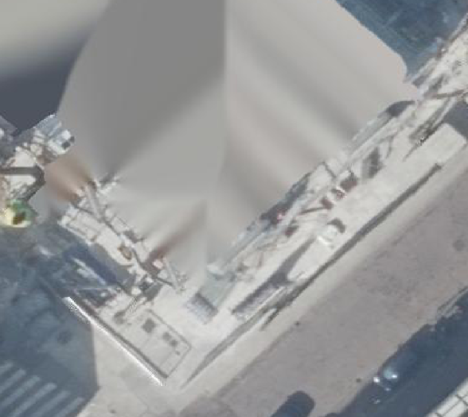 True ortho Luchtfoto op daksegment ingezoomd