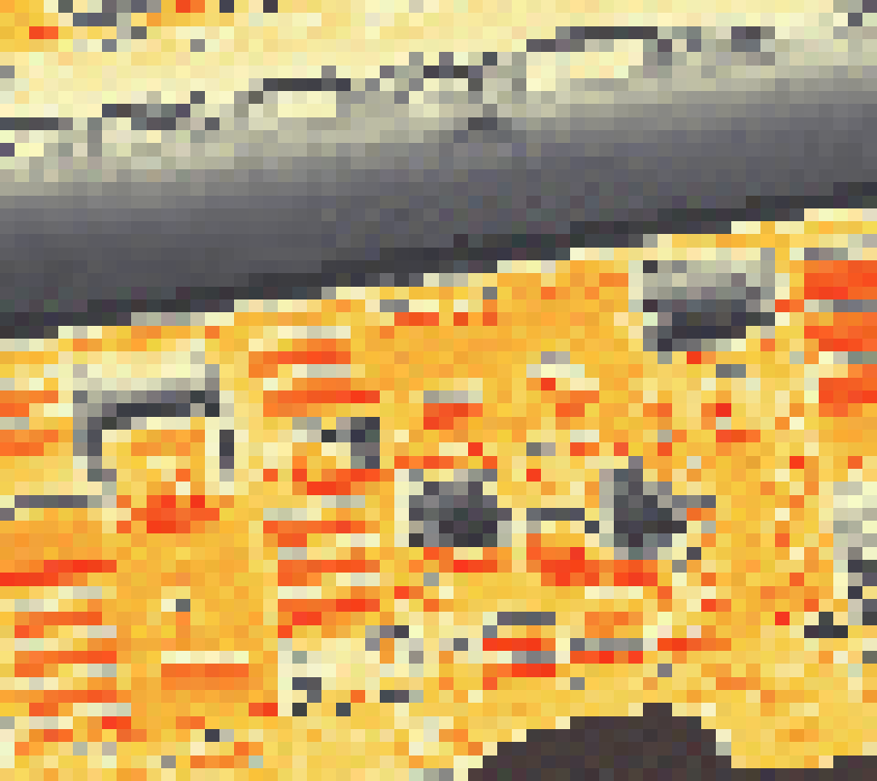 PV-irradiatie op daksegment ingezoomd met intensiteitsverdeling van zonlicht