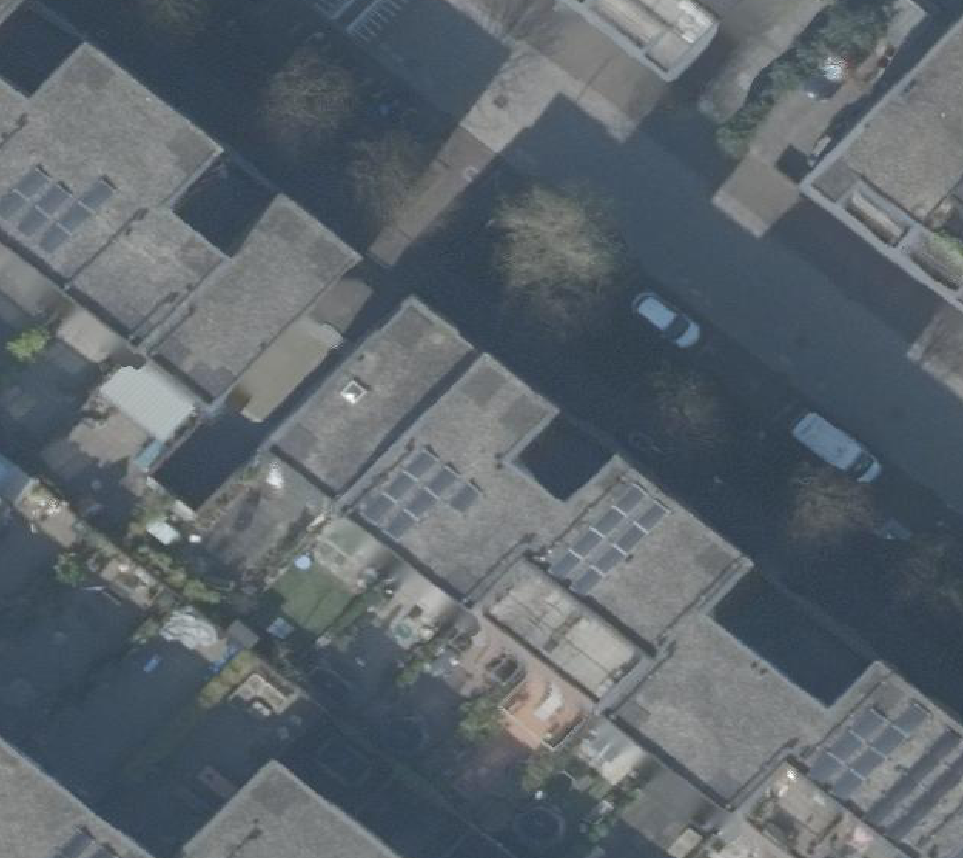 True ortho Luchtfoto op daksegment