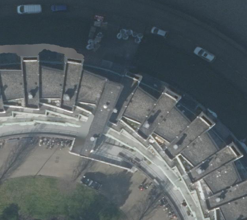 True ortho Luchtfoto op daksegment