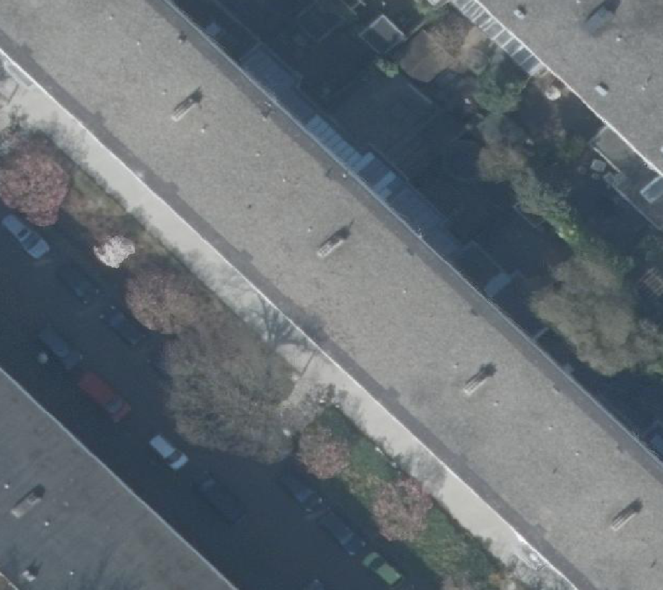 True ortho Luchtfoto op daksegment
