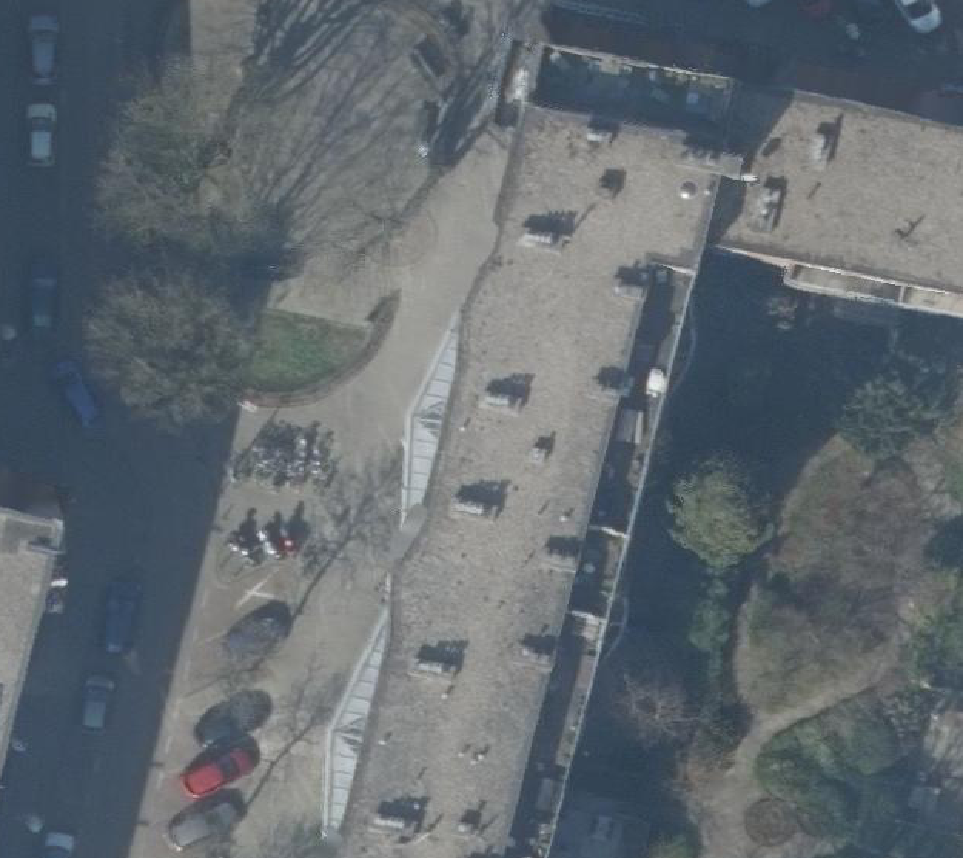 True ortho Luchtfoto op daksegment