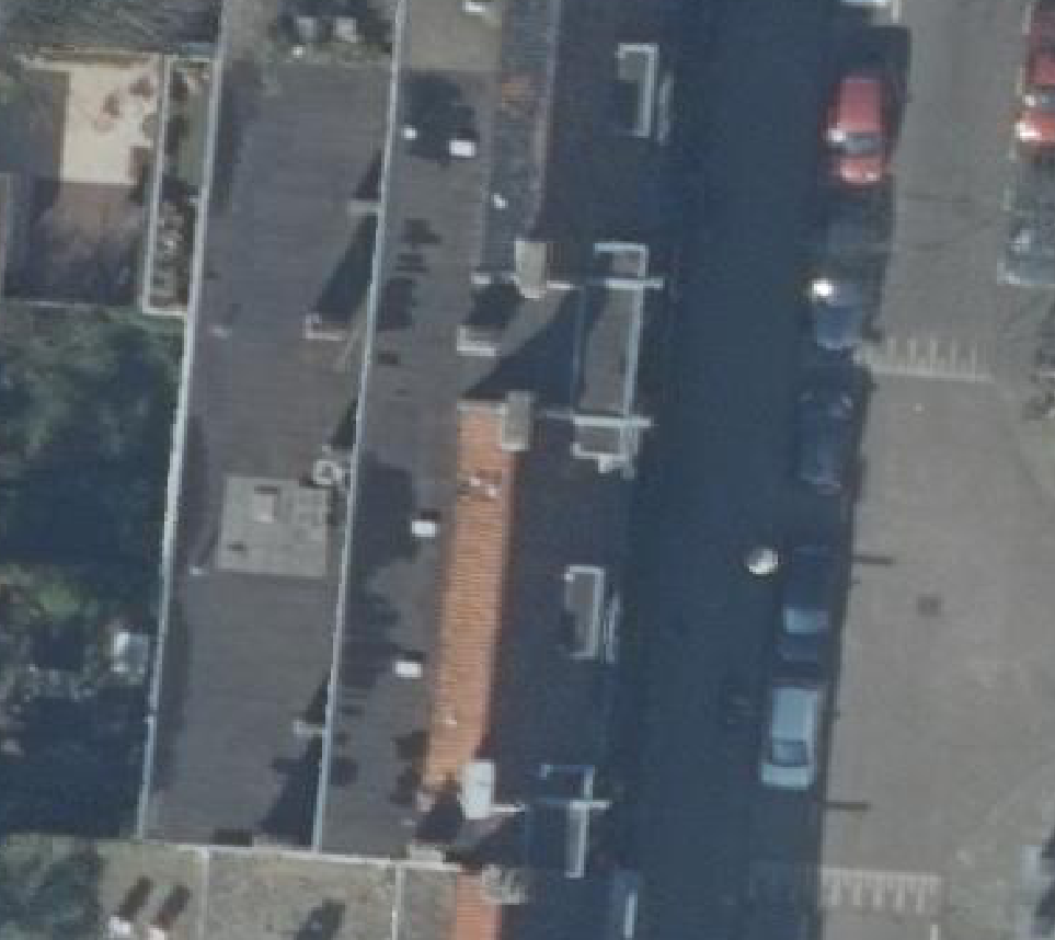 True ortho luchtfoto van Amsterdam met zicht op woning