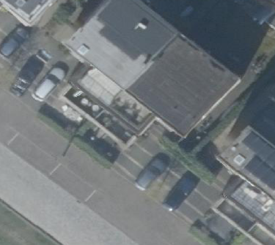 True ortho Luchtfoto op daksegment ingezoomd