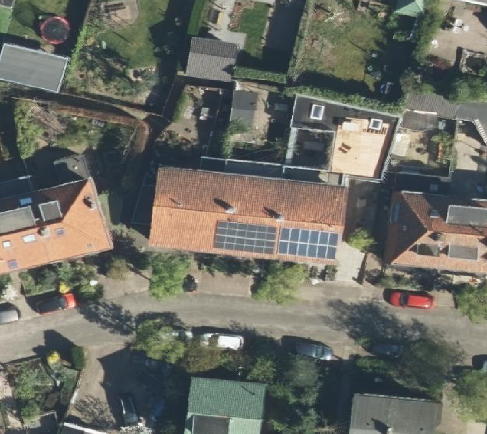 True ortho Luchtfoto op daksegment