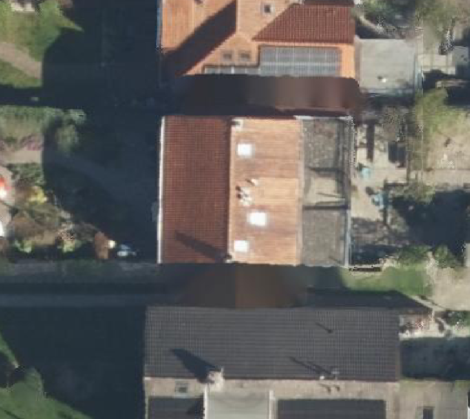 True ortho luchtfoto van Rhenen met zicht op woning