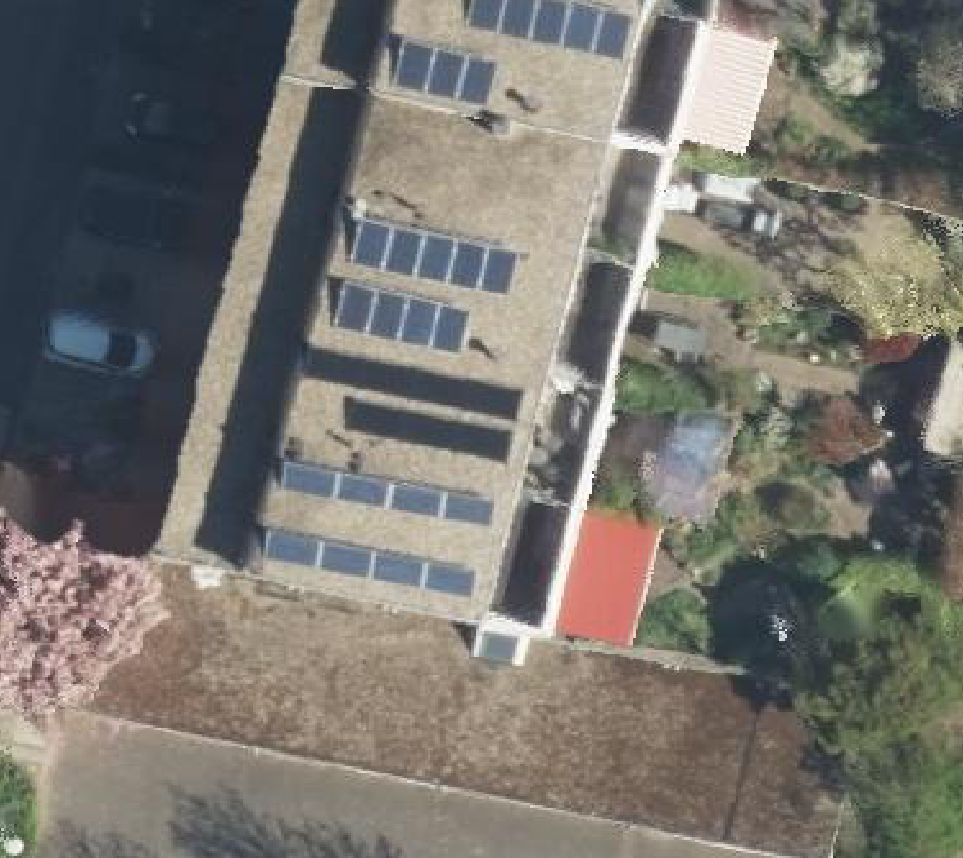 True ortho luchtfoto van Rhenen met zicht op woning