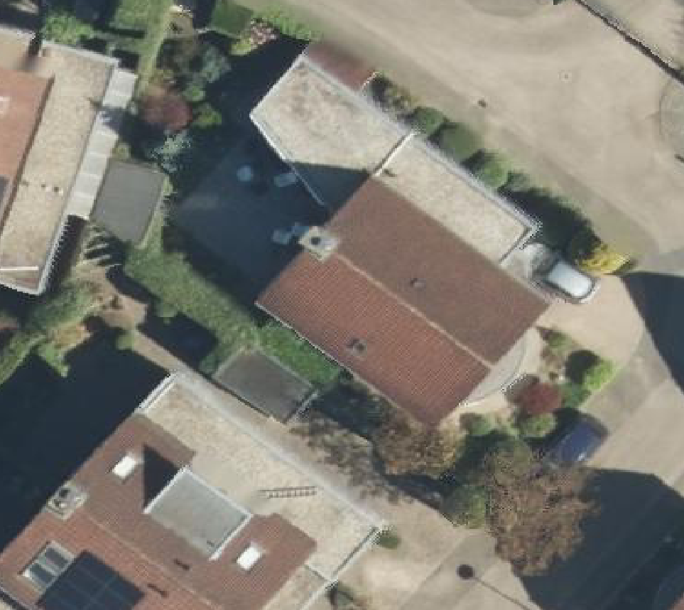 True ortho luchtfoto van Rhenen met zicht op woning