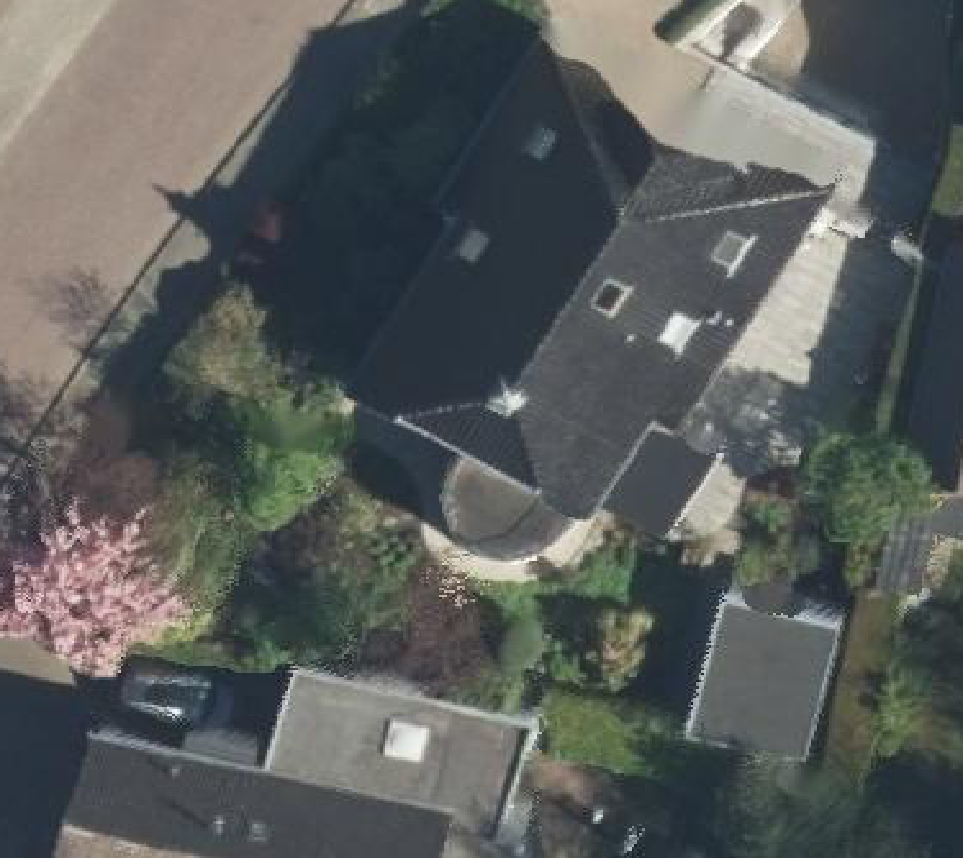 True ortho luchtfoto van Rhenen met zicht op woning