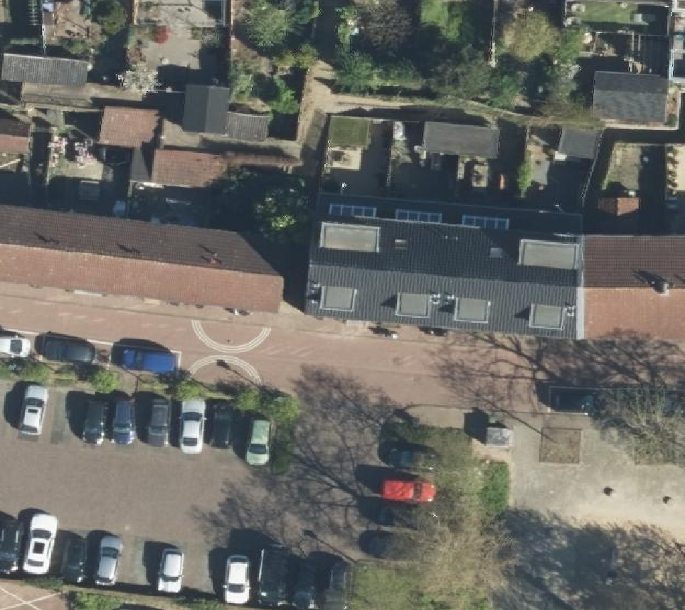 True ortho Luchtfoto op daksegment