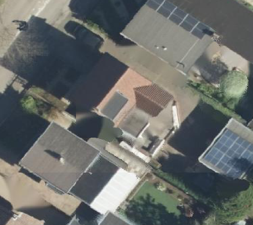 True ortho luchtfoto van Rhenen met zicht op woning