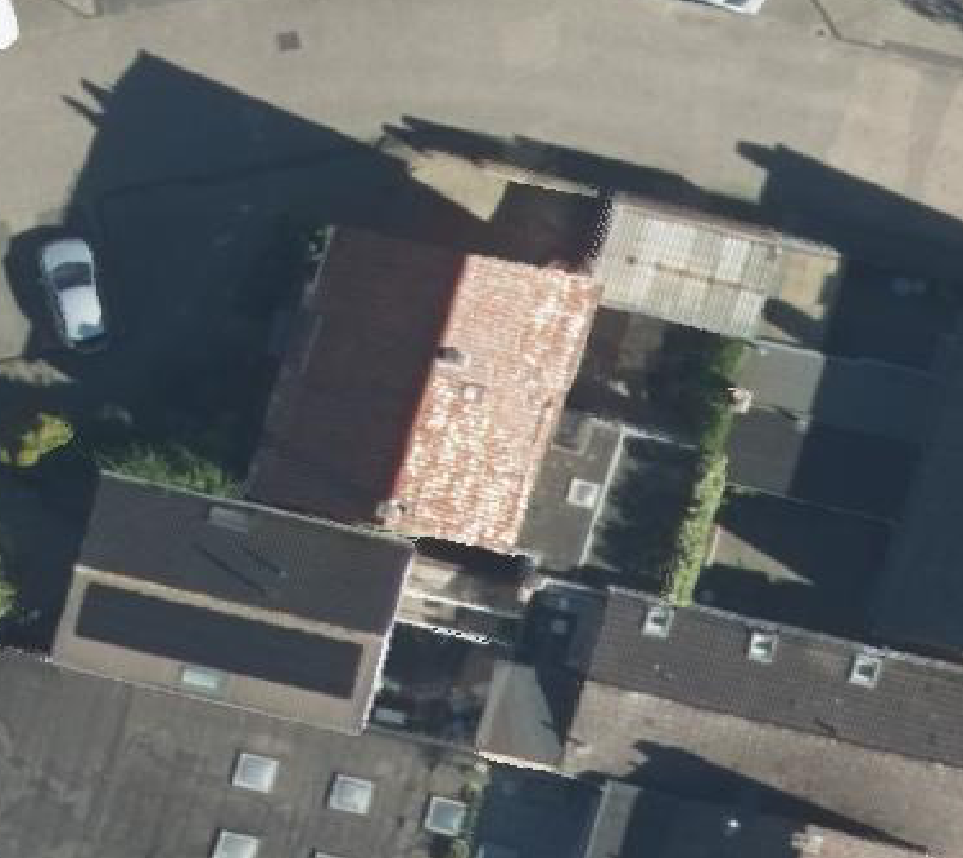 True ortho luchtfoto van Rhenen met zicht op woning