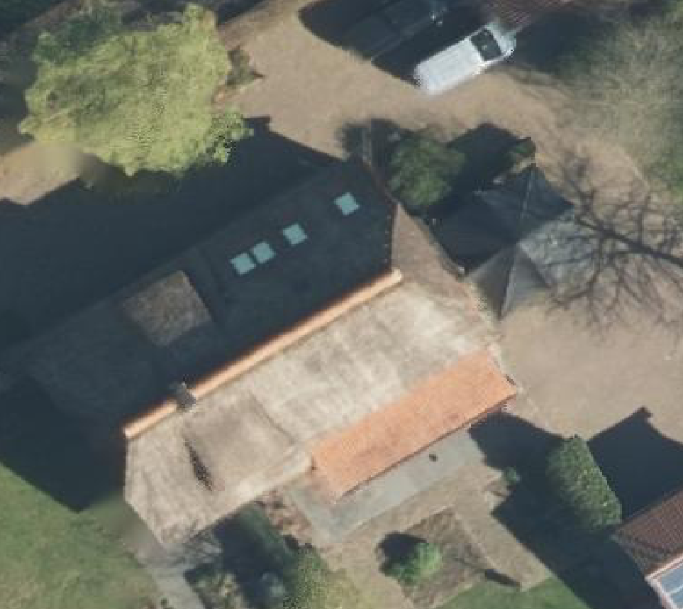 True ortho luchtfoto van Rhenen met zicht op woning