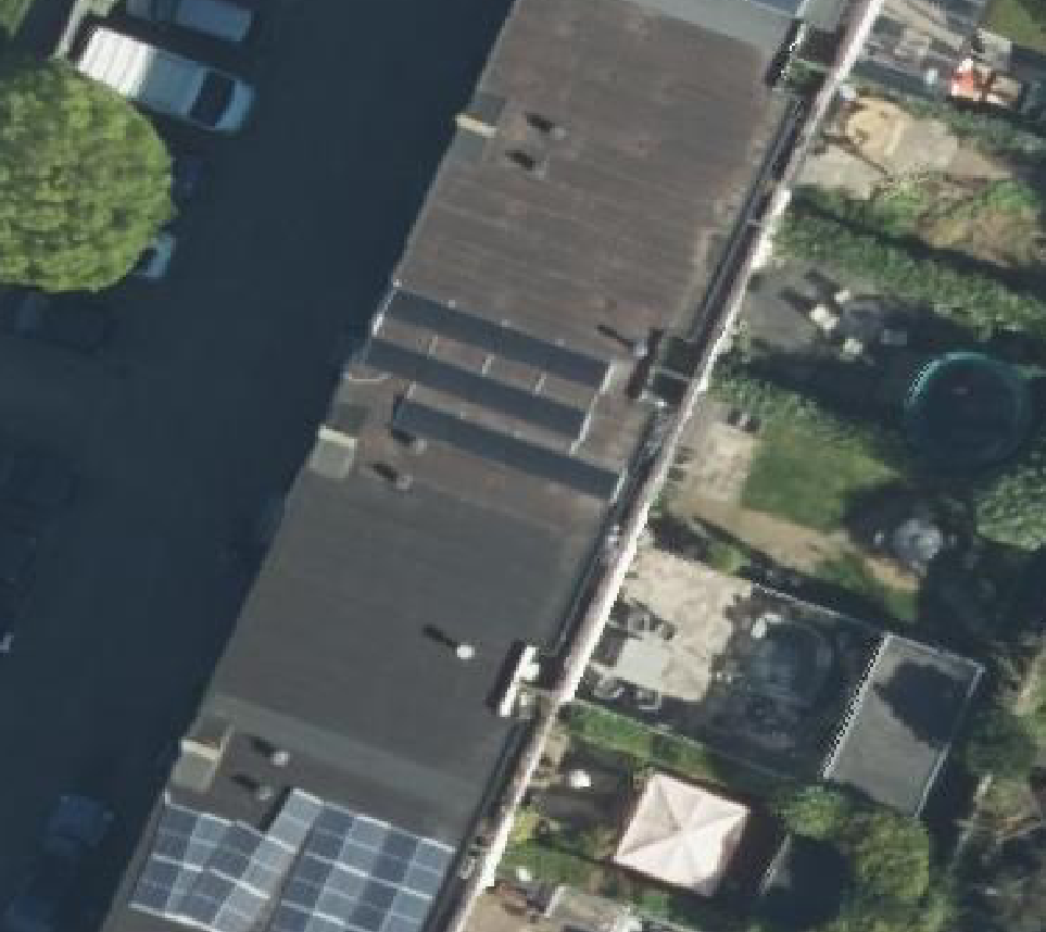 True ortho luchtfoto van Rhenen met zicht op woning