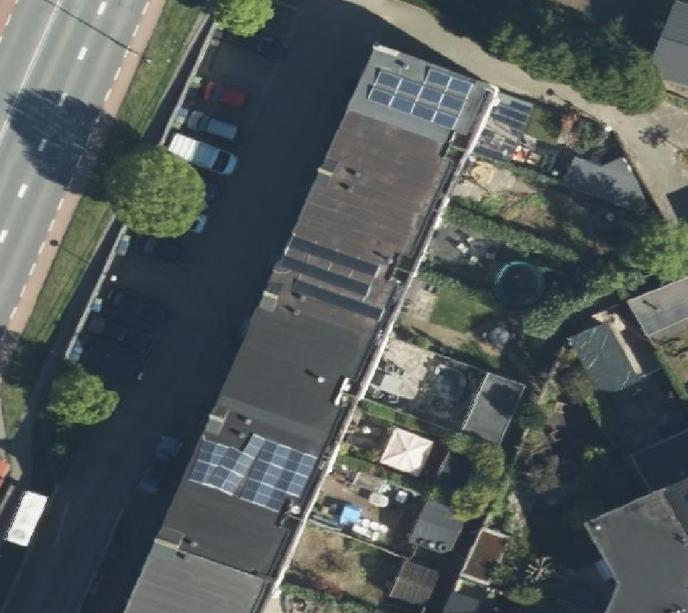 True ortho Luchtfoto op daksegment