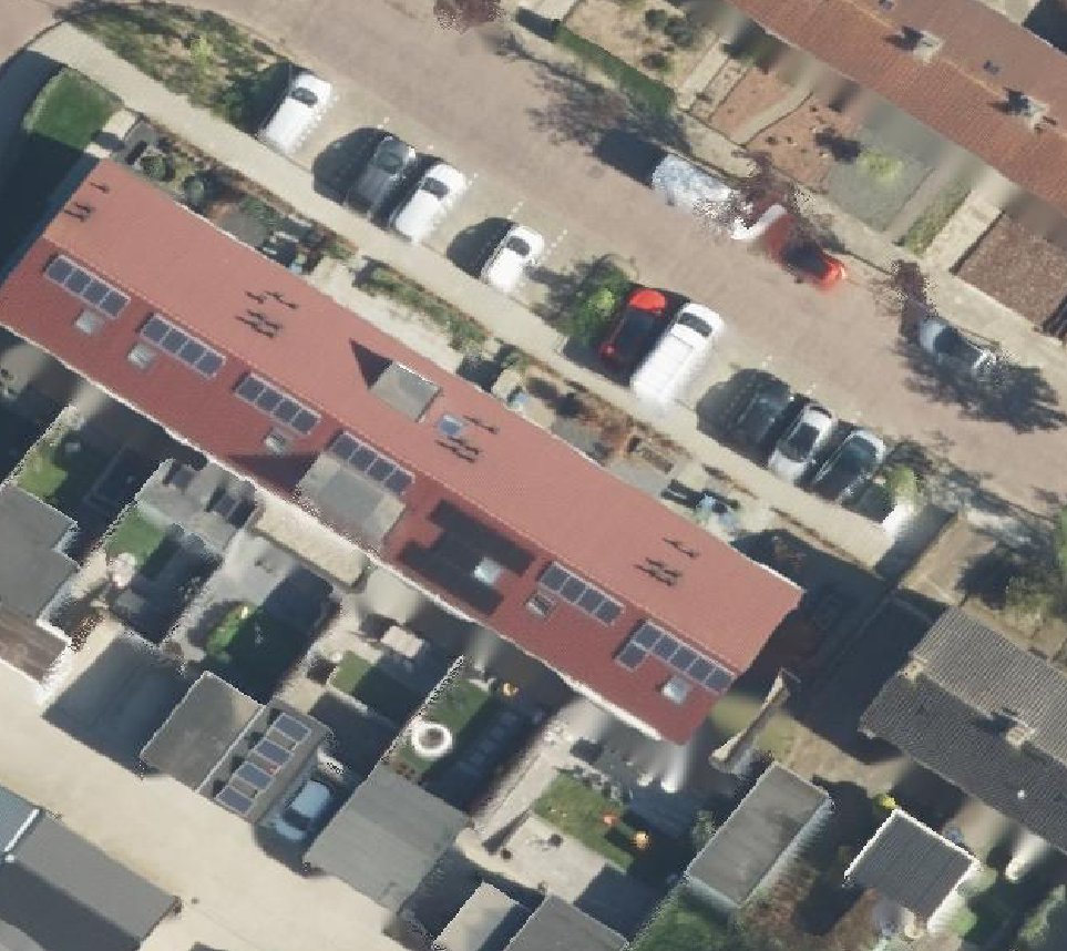 True ortho Luchtfoto op daksegment