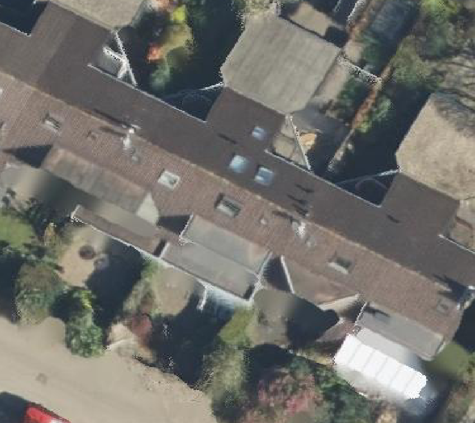 True ortho luchtfoto van Rhenen met zicht op woning