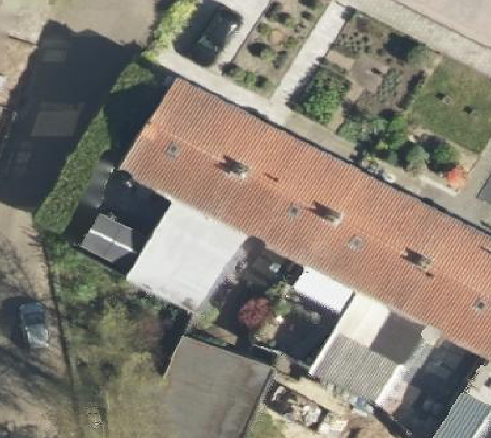 True ortho luchtfoto van Rhenen met zicht op woning