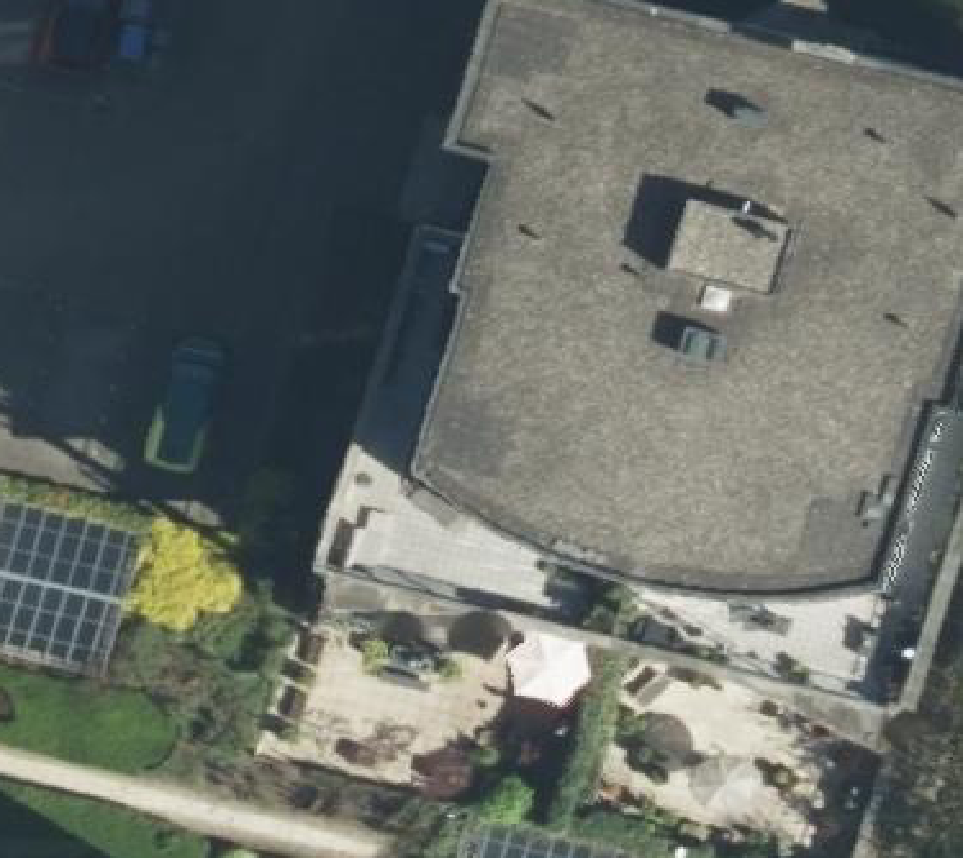 True ortho luchtfoto van Rhenen met zicht op woning