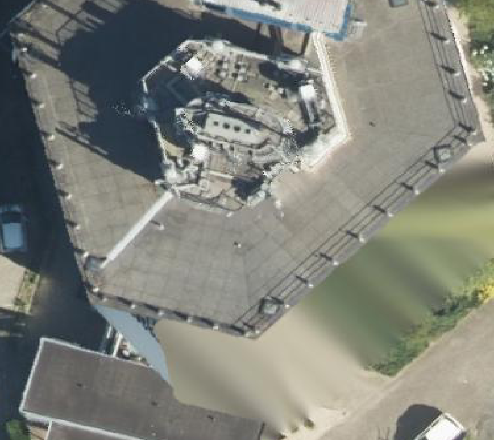 True ortho luchtfoto van Rhenen met zicht op woning