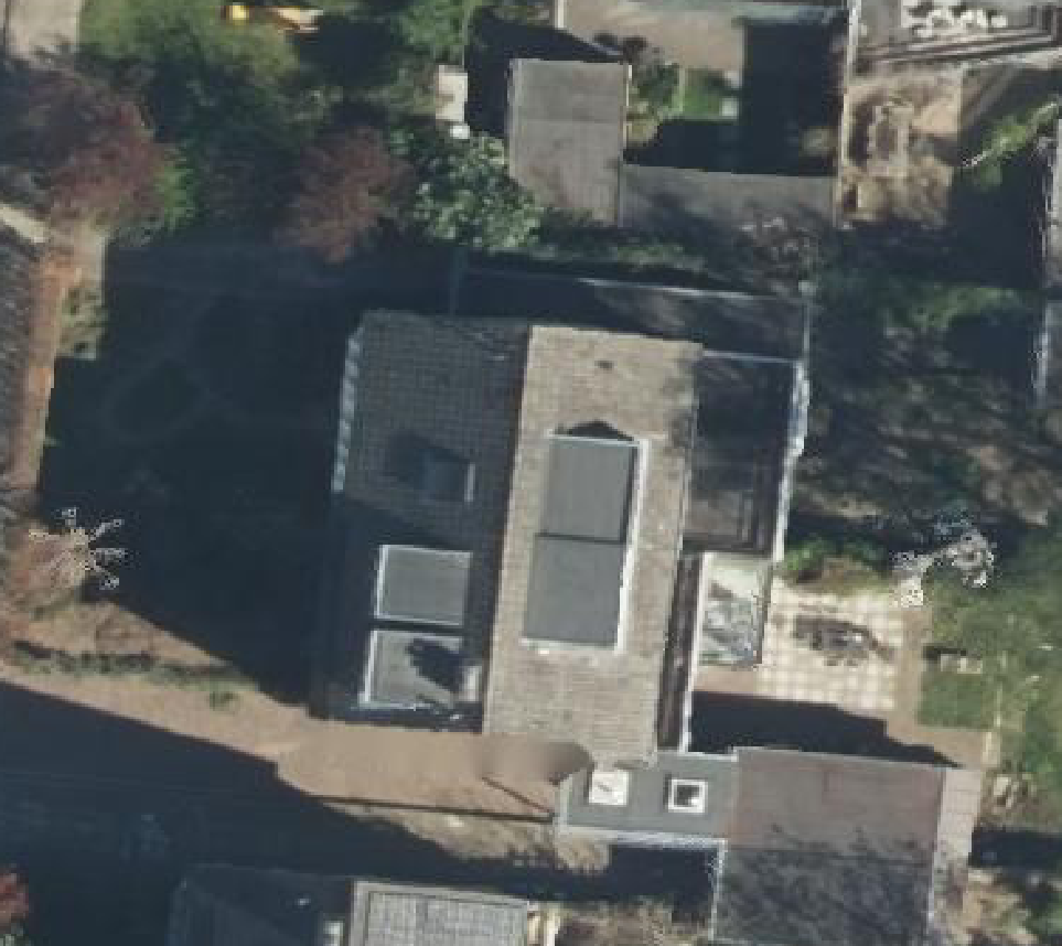 True ortho luchtfoto van Rhenen met zicht op woning
