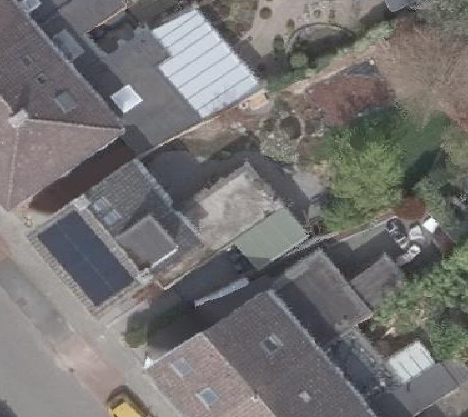 True ortho luchtfoto van Amstenrade met zicht op woning
