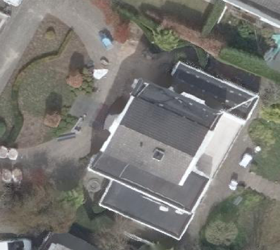 True ortho luchtfoto van Brunssum met zicht op woning