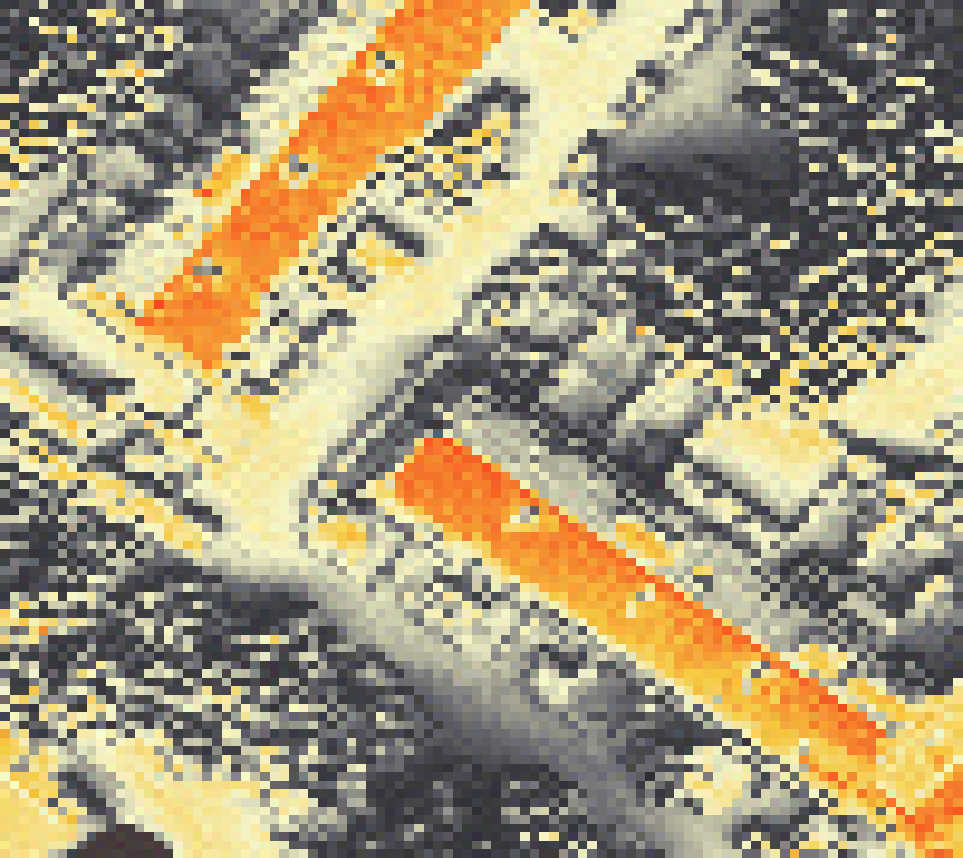 PV-irradiatie op daksegment met intensiteitsverdeling van zonlicht