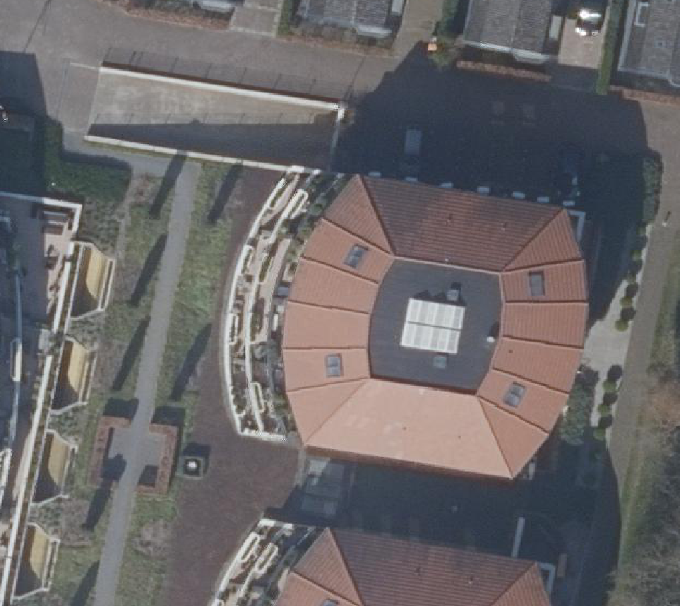 True ortho Luchtfoto op daksegment