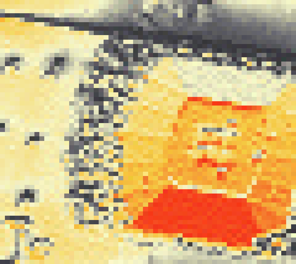 PV-irradiatie op daksegment ingezoomd met intensiteitsverdeling van zonlicht