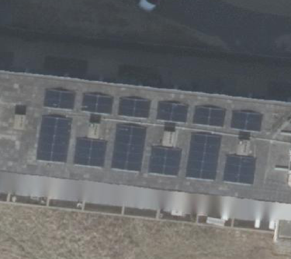 True ortho Luchtfoto op daksegment ingezoomd