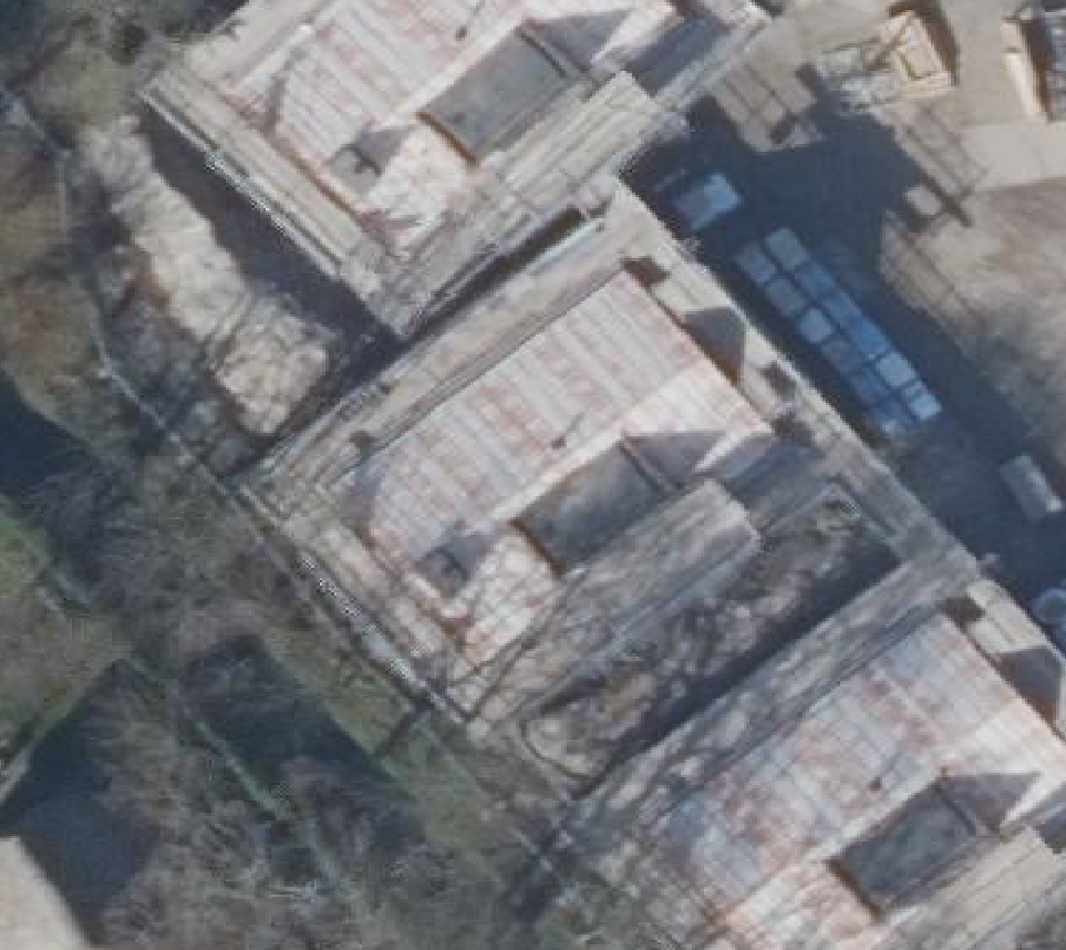 True ortho Luchtfoto op daksegment ingezoomd