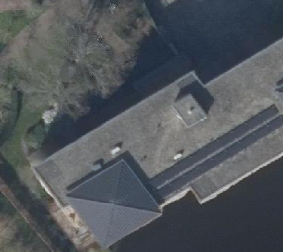 True ortho Luchtfoto op daksegment ingezoomd