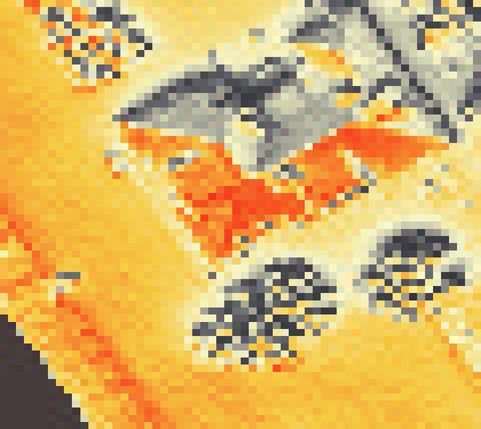 PV-irradiatie op daksegment ingezoomd met intensiteitsverdeling van zonlicht