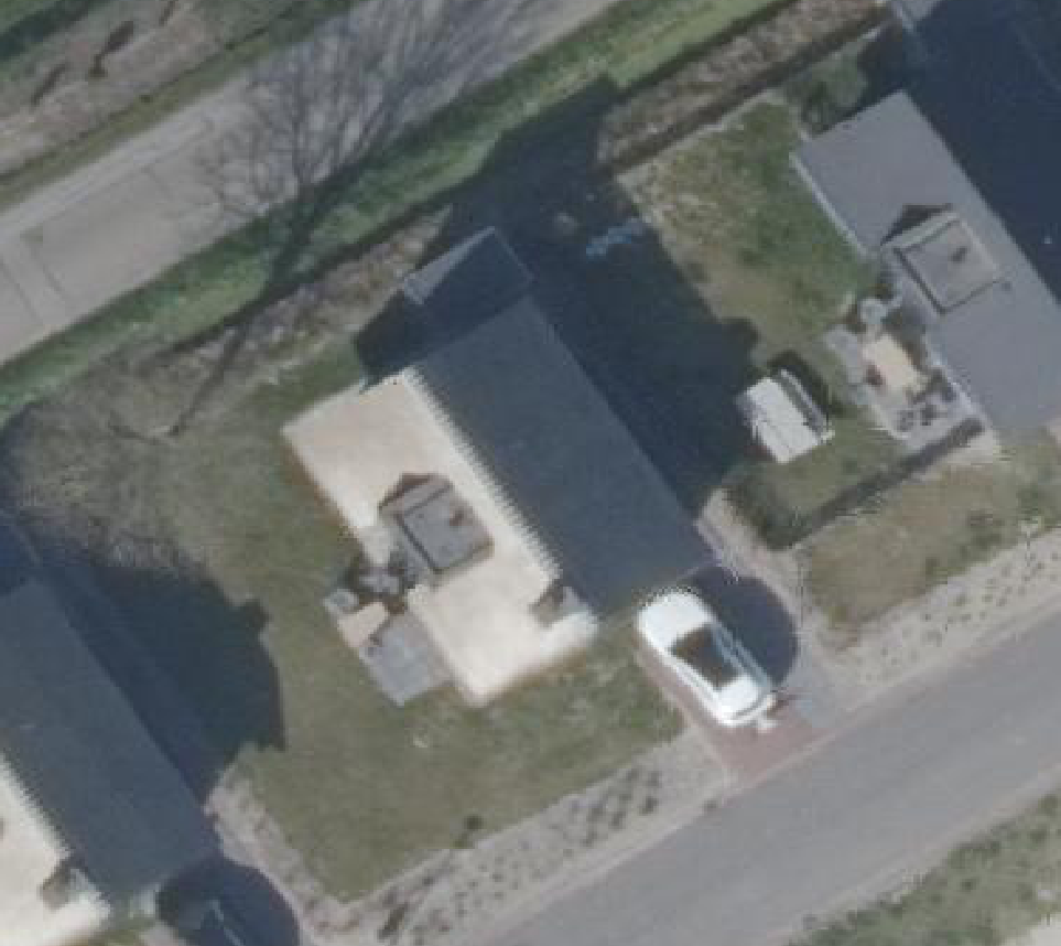 True ortho luchtfoto van Schoorl met zicht op woning