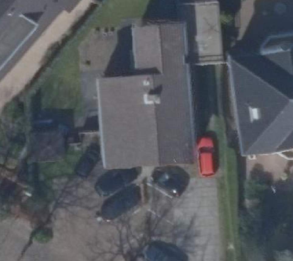 True ortho Luchtfoto op daksegment ingezoomd