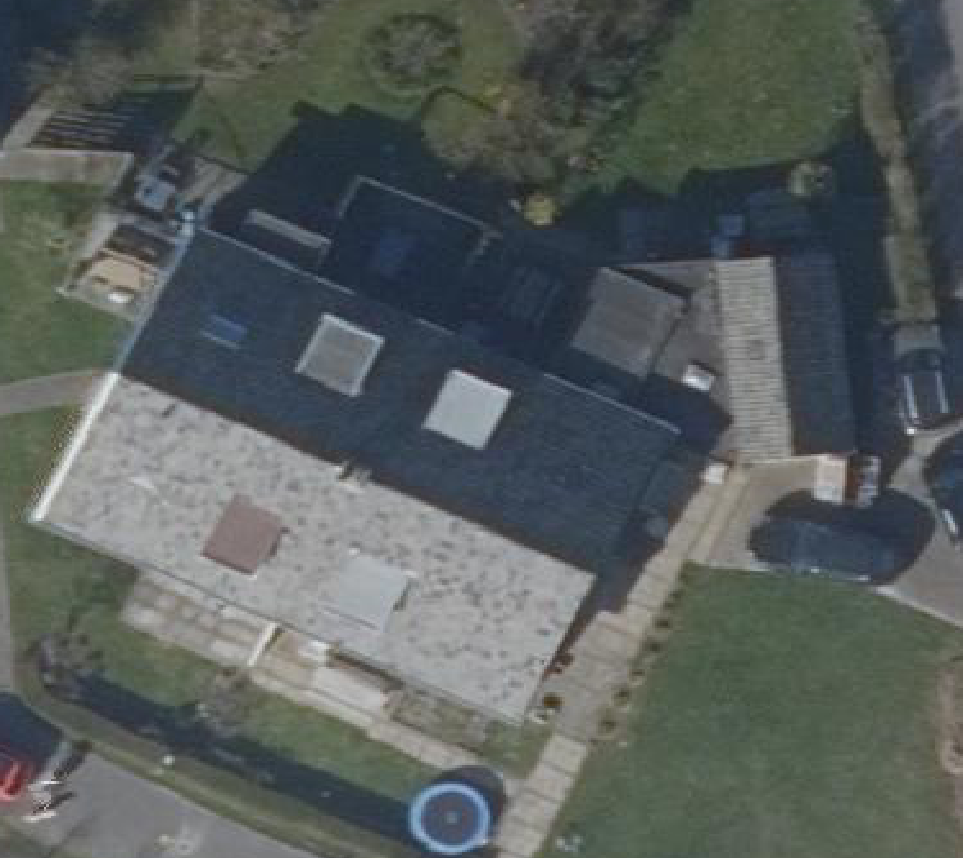 True ortho Luchtfoto op daksegment ingezoomd