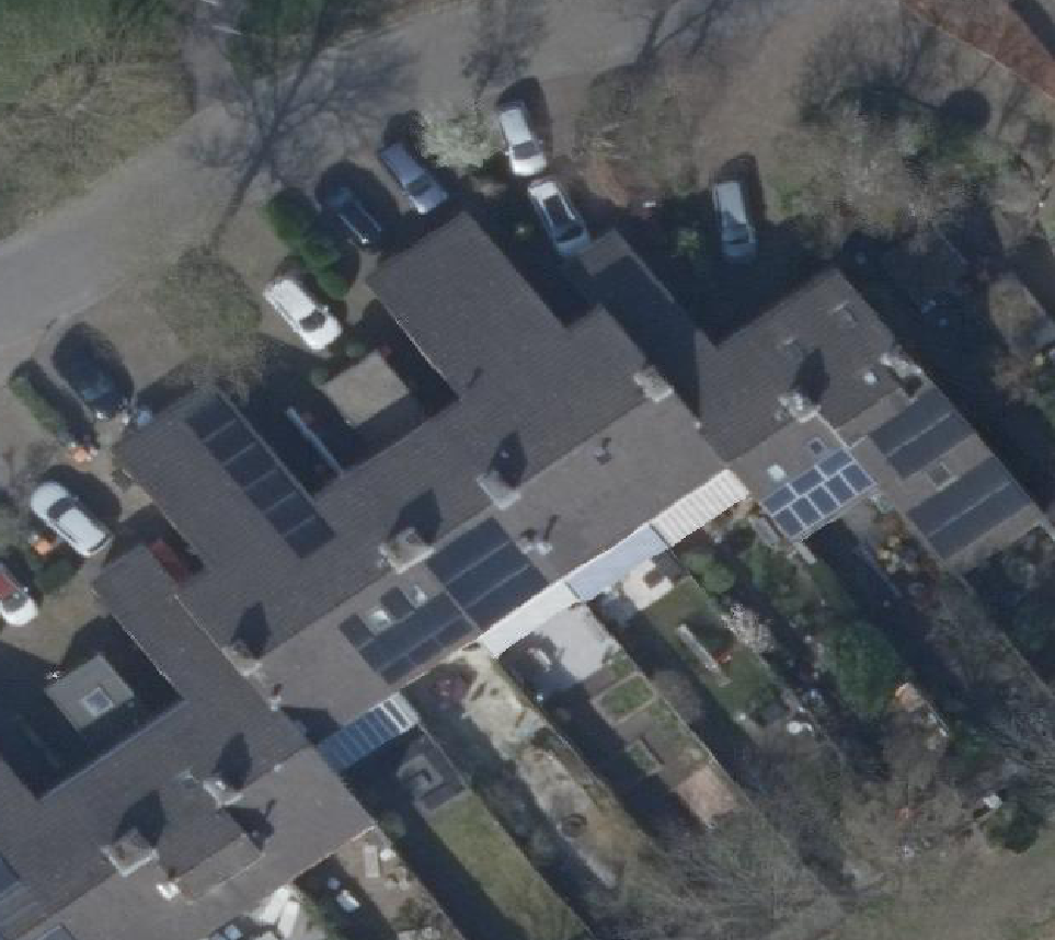 True ortho Luchtfoto op daksegment